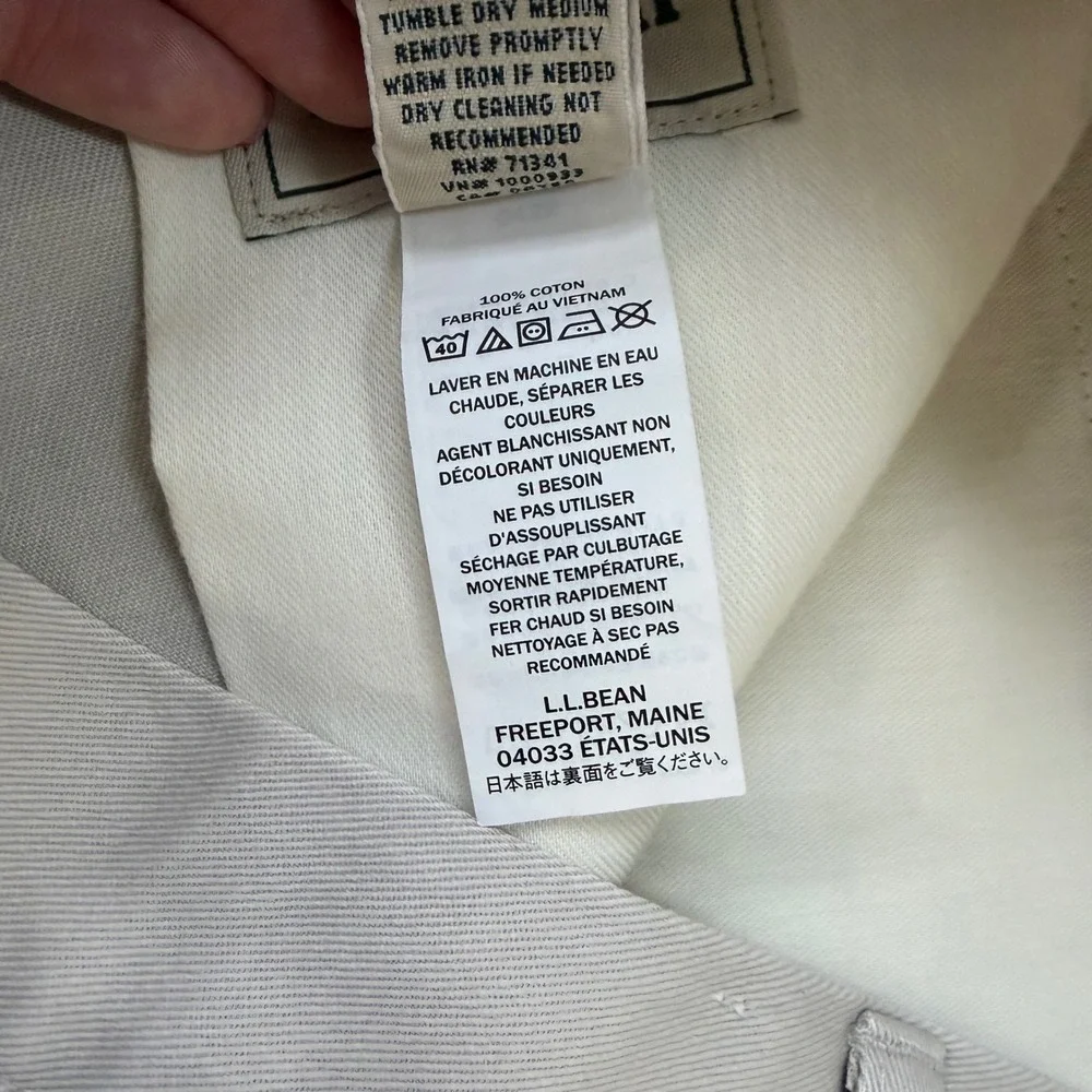 LL Bean Mens Classic Fit Chino Pants 38x30 (29.5) Stone Light Khaki Cotton Gorp - Picture 5 of 10